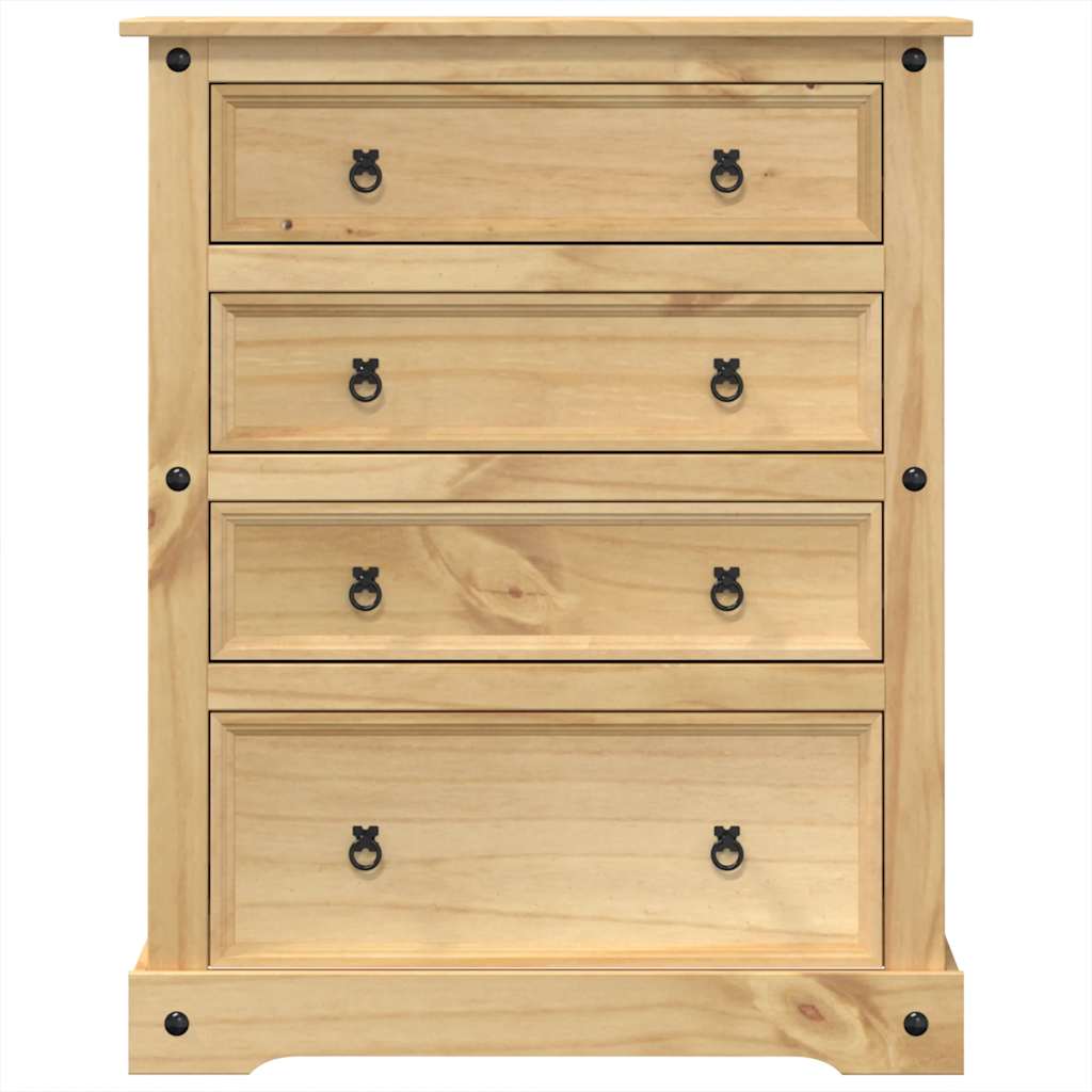 Chest Of Drawers Corona 92X48X114 Cm Solid Wood Pine