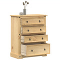 Chest Of Drawers Corona 92X48X114 Cm Solid Wood Pine