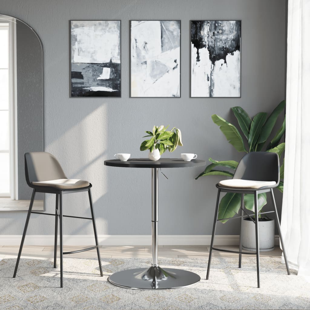Bar Table Engineered Wood And Chromed Steel