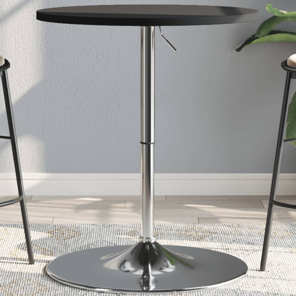 Bar Table Engineered Wood And Chromed Steel
