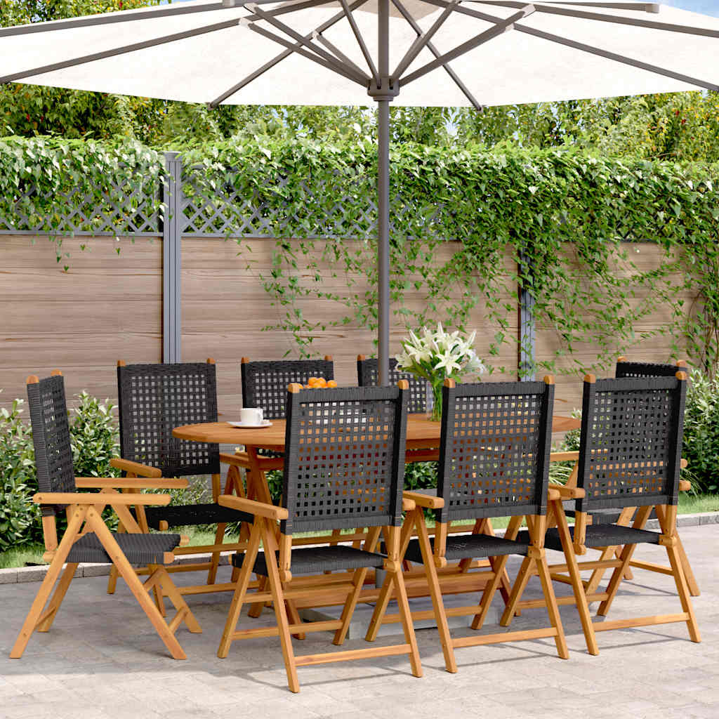 Outdoor Chair Garden Chairs 2 Pcs Solid Wood Acacia Poly Rattan Black Grey Beige