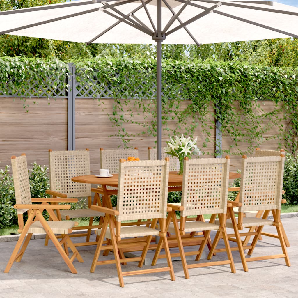 Garden Chairs 2 Pcs Solid Wood Acacia And Poly Rattan