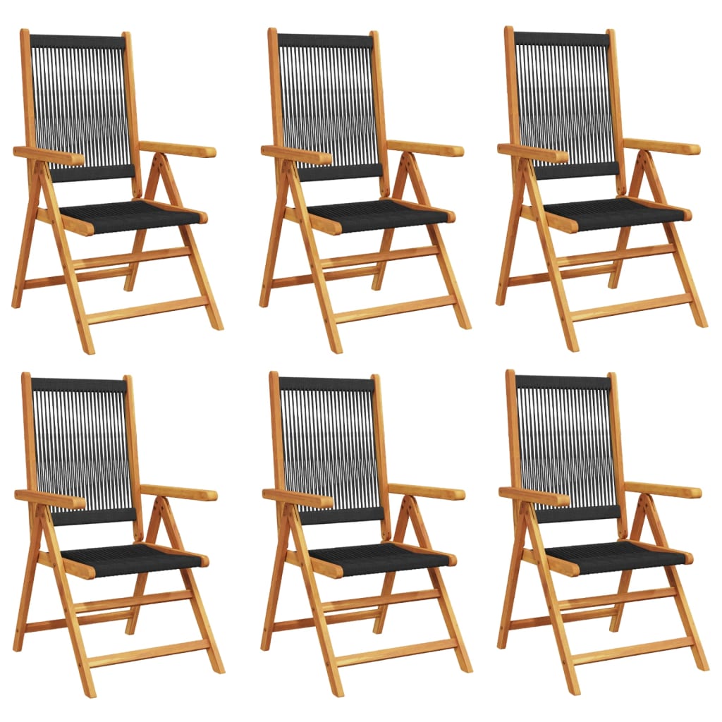 Reclining Garden Chairs 6 Pcs Solid Wood Acacia