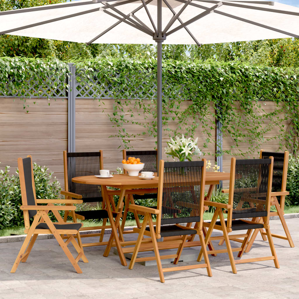 Reclining Garden Chairs 6 Pcs Solid Wood Acacia
