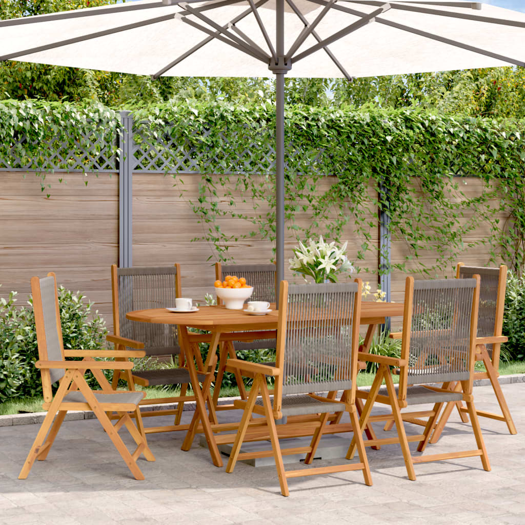 Reclining Garden Chairs 6 Pcs Solid Wood Acacia
