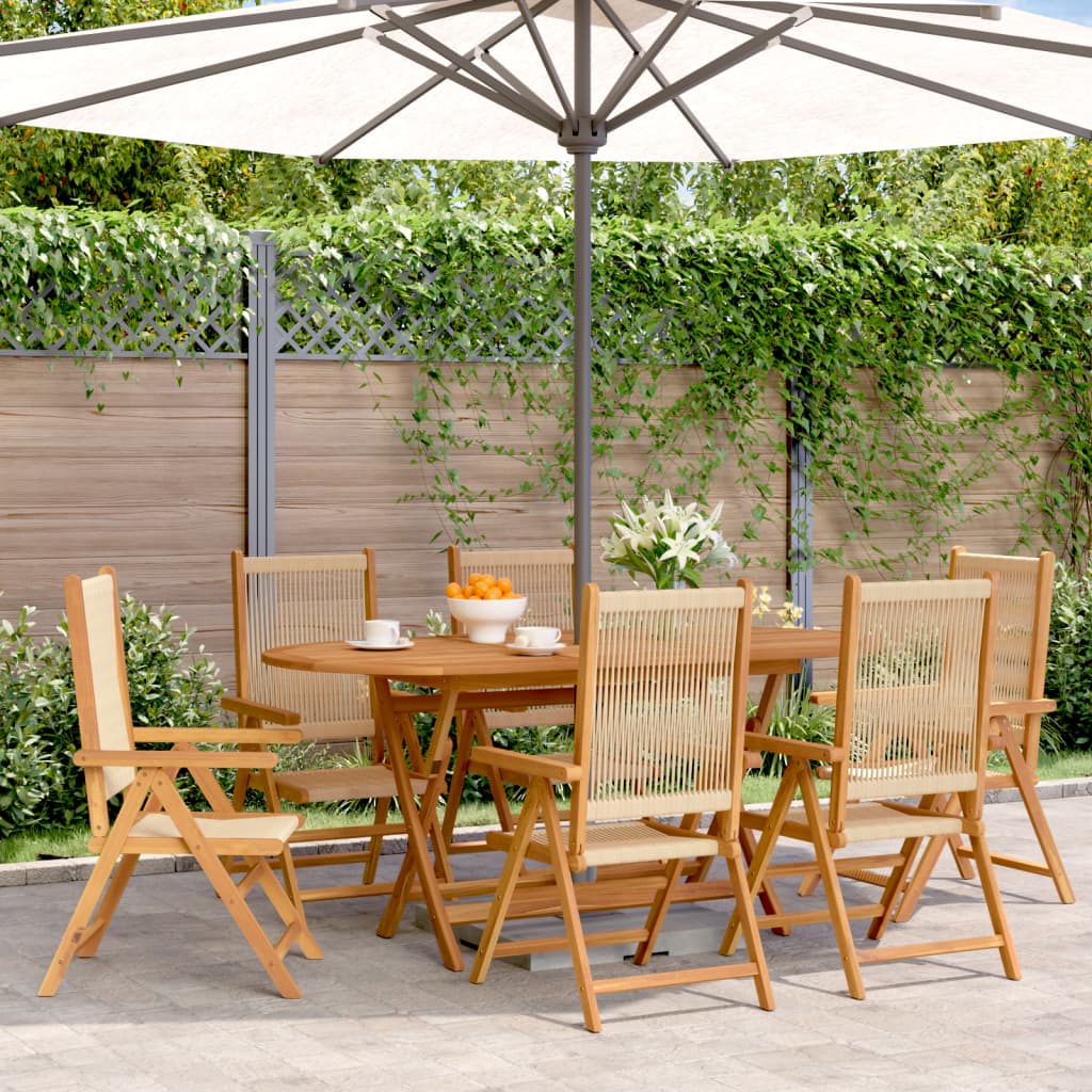 Reclining Garden Chairs 6 Pcs Solid Wood Acacia