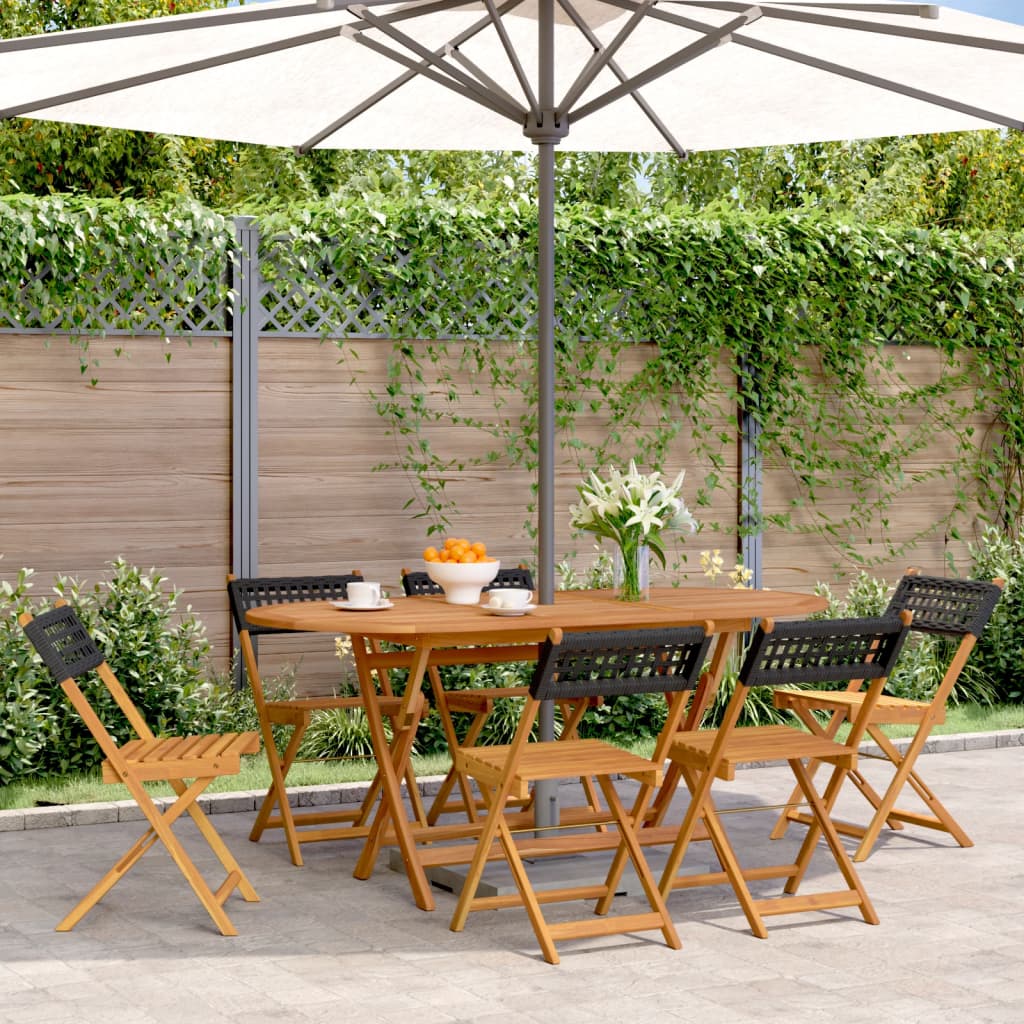 Bistro Chairs 2 Pcs Solid Wood Acacia And Poly Rattan