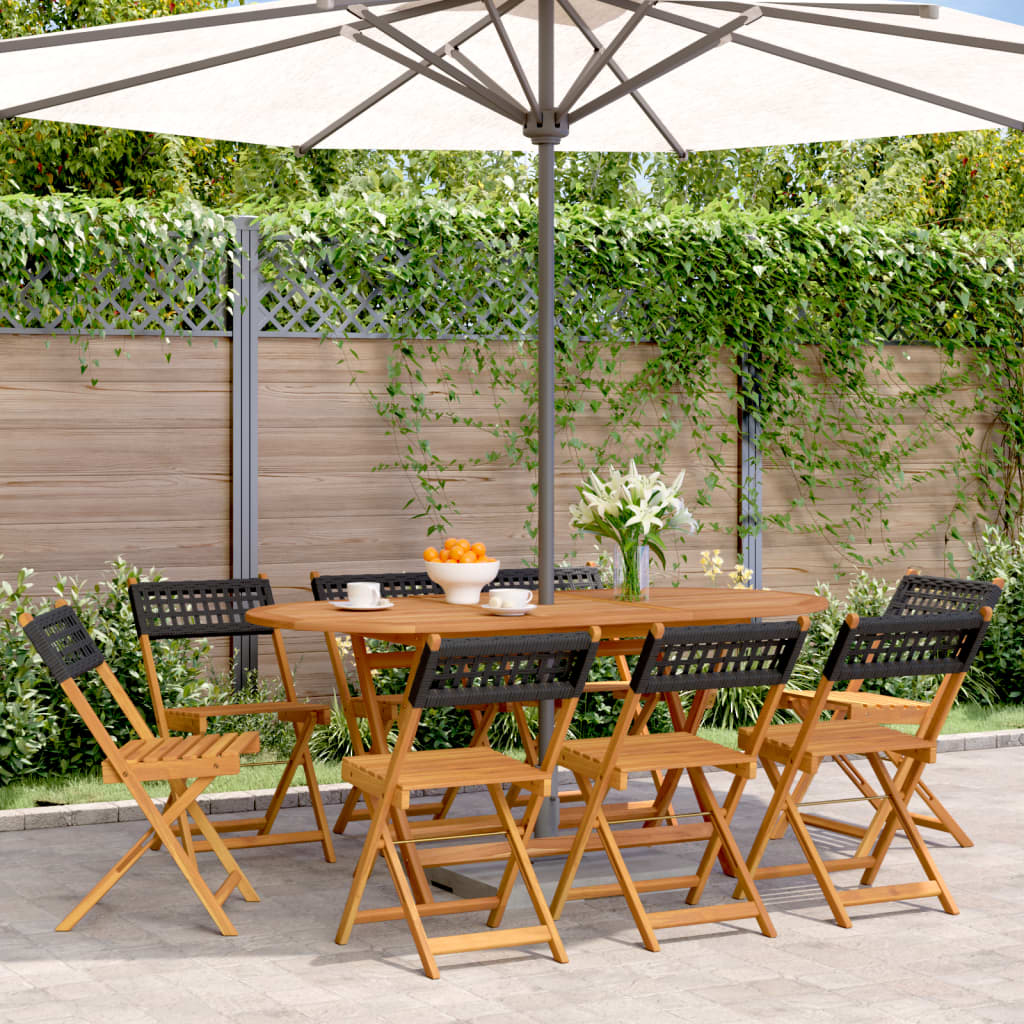 Bistro Chairs 2 Pcs Solid Wood Acacia And Poly Rattan