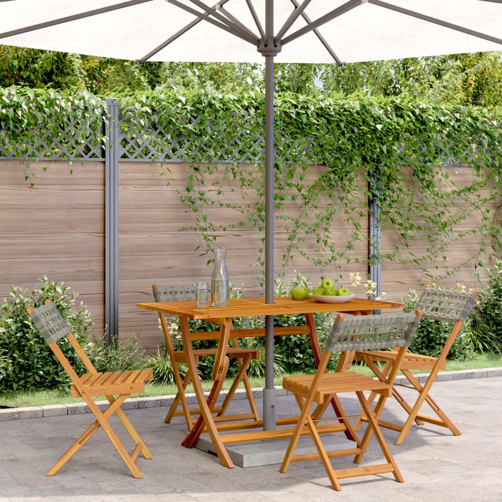 Bistro Chairs 2 Pcs Solid Wood Acacia And Poly Rattan