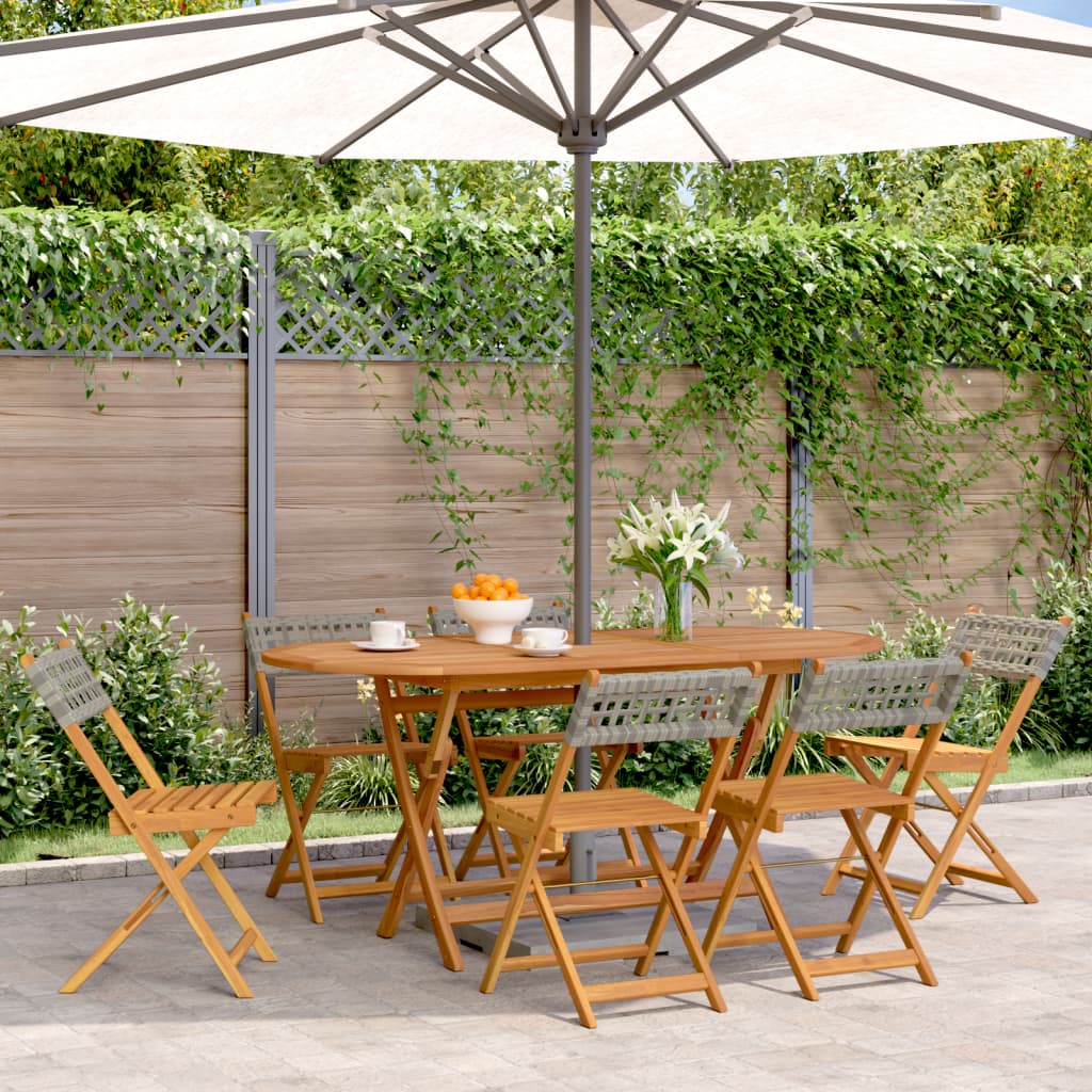 Bistro Chairs 2 Pcs Solid Wood Acacia And Poly Rattan