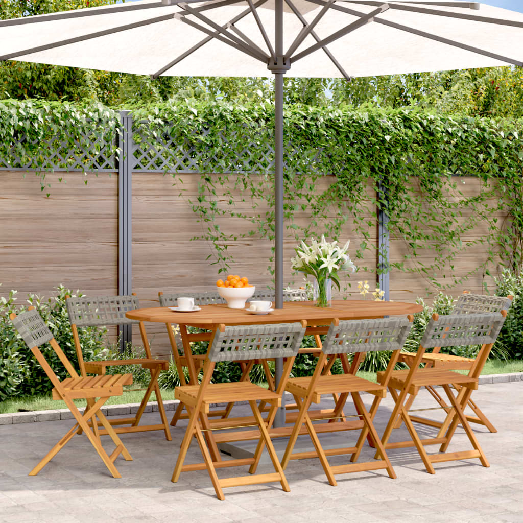 Bistro Chairs 2 Pcs Solid Wood Acacia And Poly Rattan
