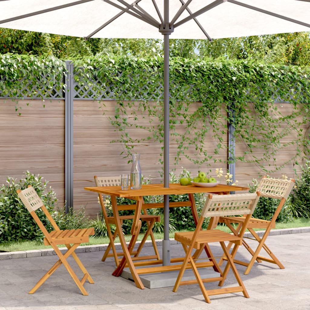 Bistro Chairs 2 Pcs Solid Wood Acacia And Poly Rattan