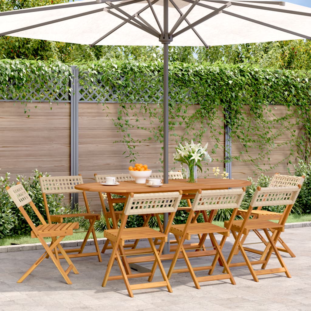 Bistro Chairs 2 Pcs Solid Wood Acacia And Poly Rattan