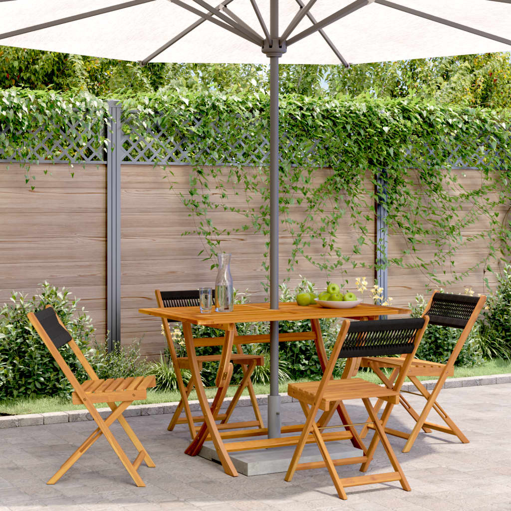 Bistro Chairs 2 Pcs Solid Wood Acacia And Rope