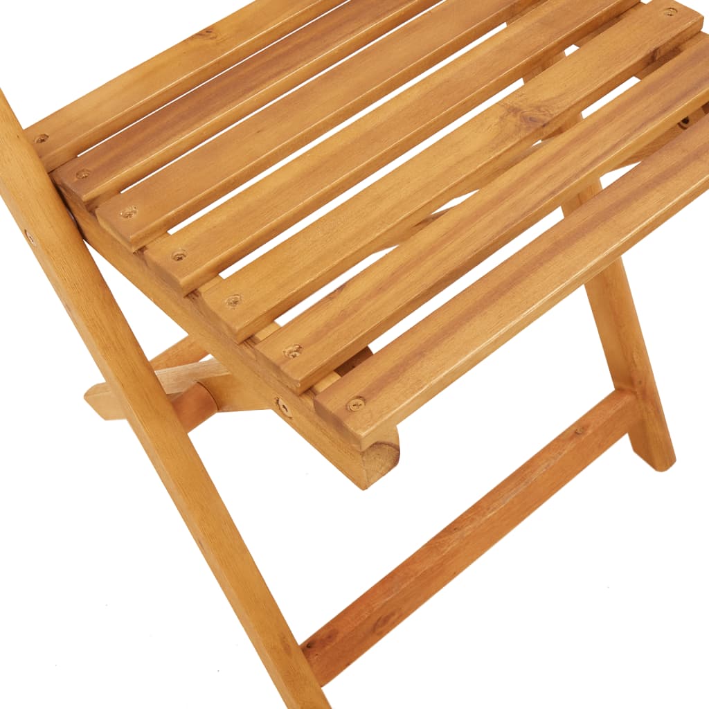 Outdoor Chair Bistro Chairs 2 Pcs Solid Wood Acacia Rope Beige Black Grey 41 Cm