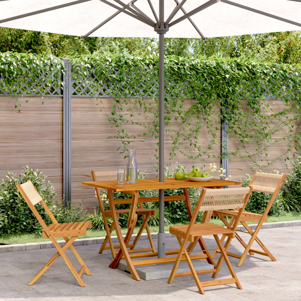Bistro Chairs 2 Pcs Solid Wood Acacia And Rope