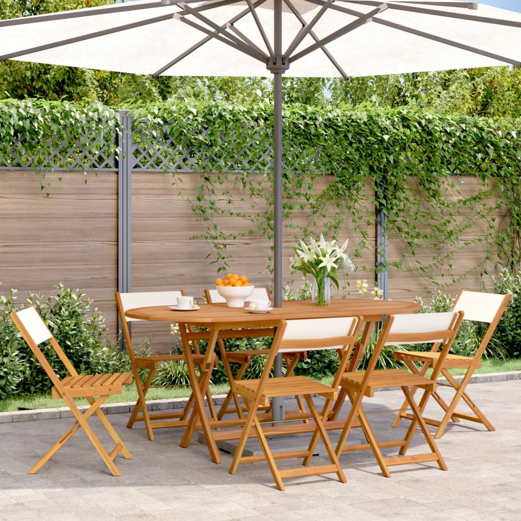 Bistro Chairs 2 Pcs Solid Wood Acacia And Fabric