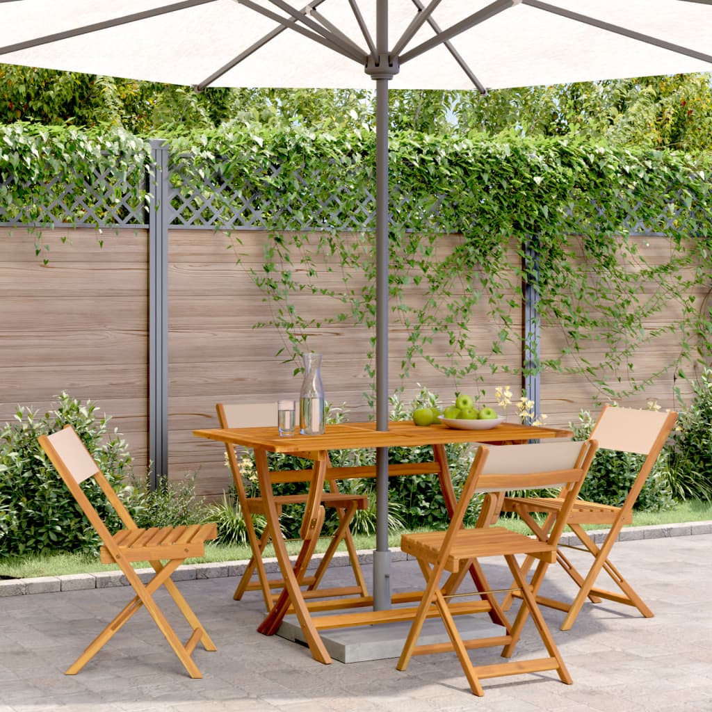Bistro Chairs 2 Pcs Solid Wood Acacia And Fabric
