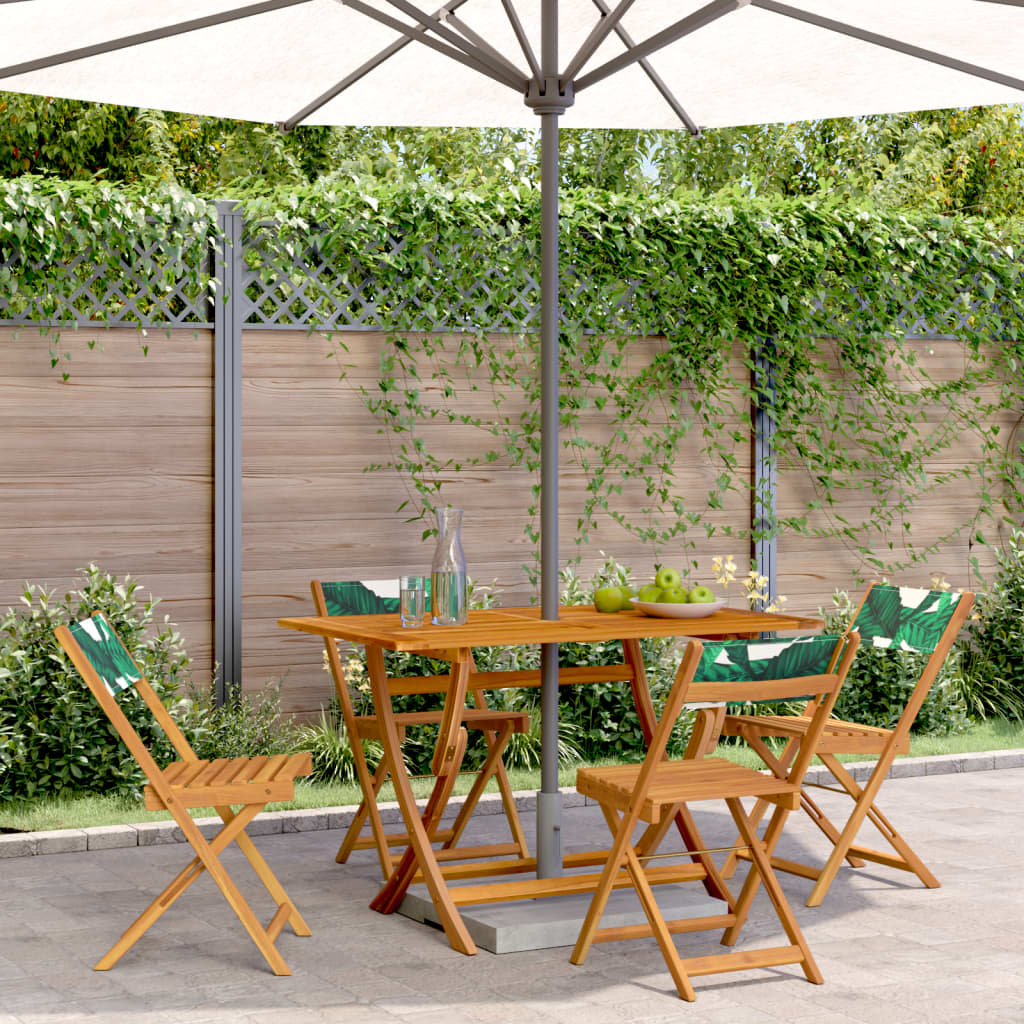 Bistro Chairs 2 Pcs Solid Wood Acacia And Fabric
