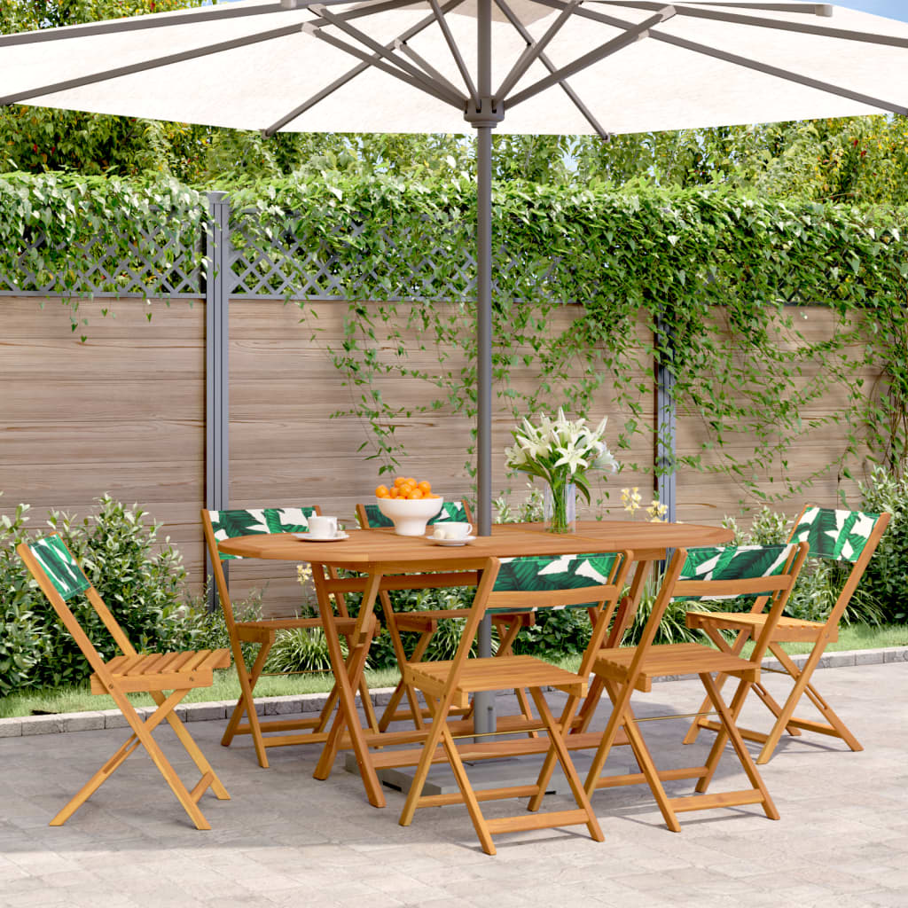 Bistro Chairs 2 Pcs Solid Wood Acacia And Fabric