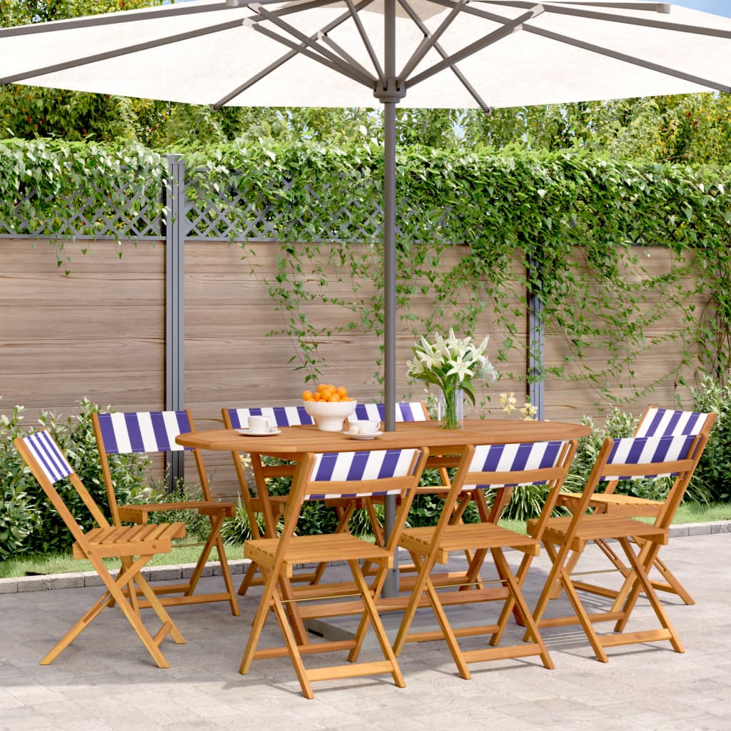 Bistro Chairs 2 Pcs Solid Wood Acacia And Fabric