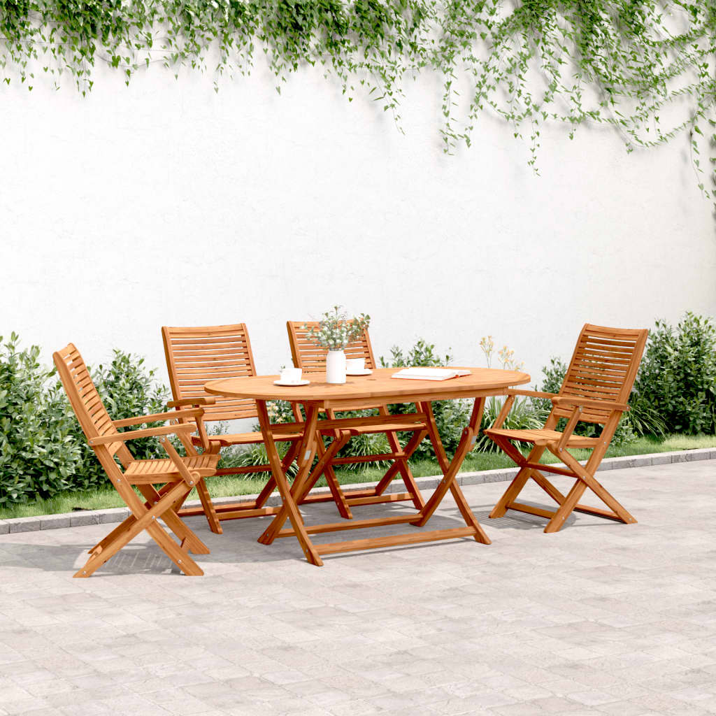 Folding Garden Chairs 2 Pcs Solid Wood Acacia