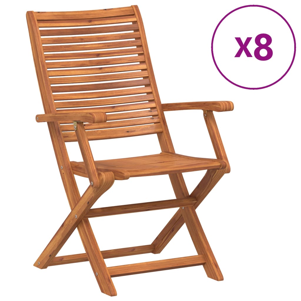 Folding Garden Chairs 2 Pcs Solid Wood Acacia