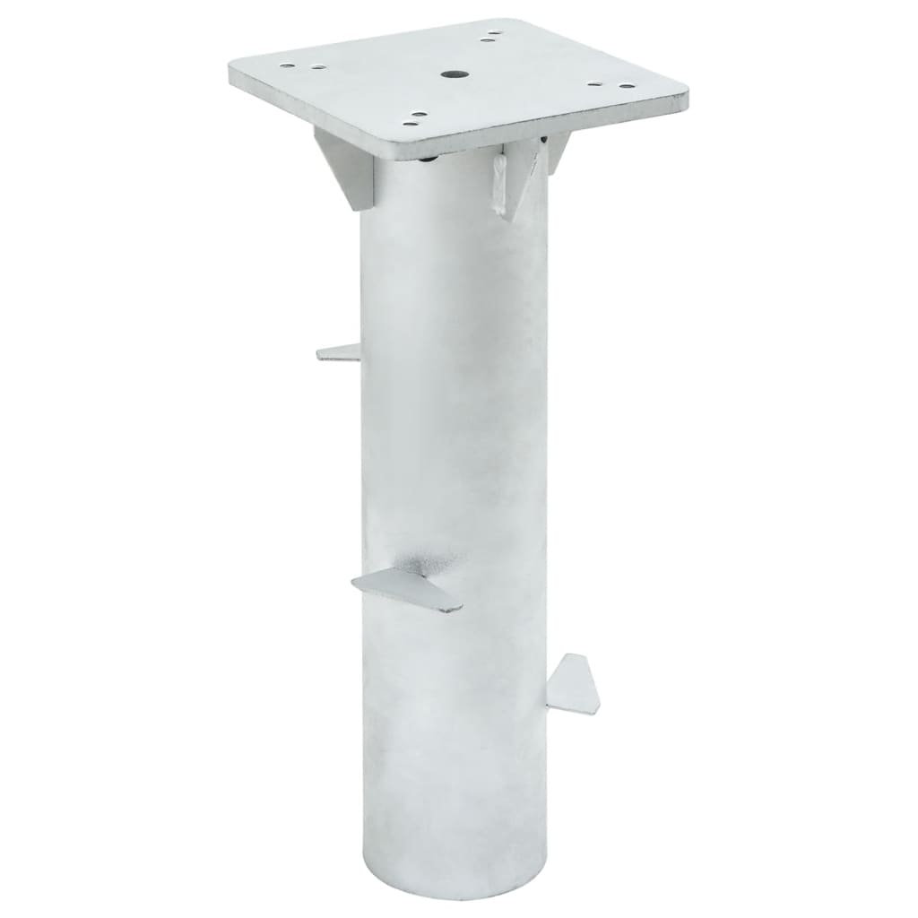 Outdoor Umbrella Bases In-Ground Parasol Base Silver 16X16X39.5 Cm Steel 32 cm