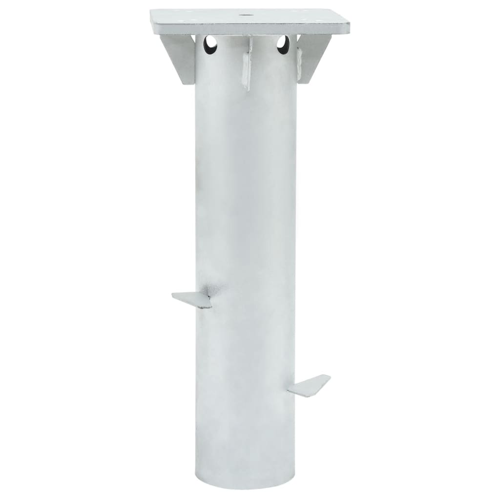 Outdoor Umbrella Bases In-Ground Parasol Base Silver 16X16X39.5 Cm Steel 32 cm