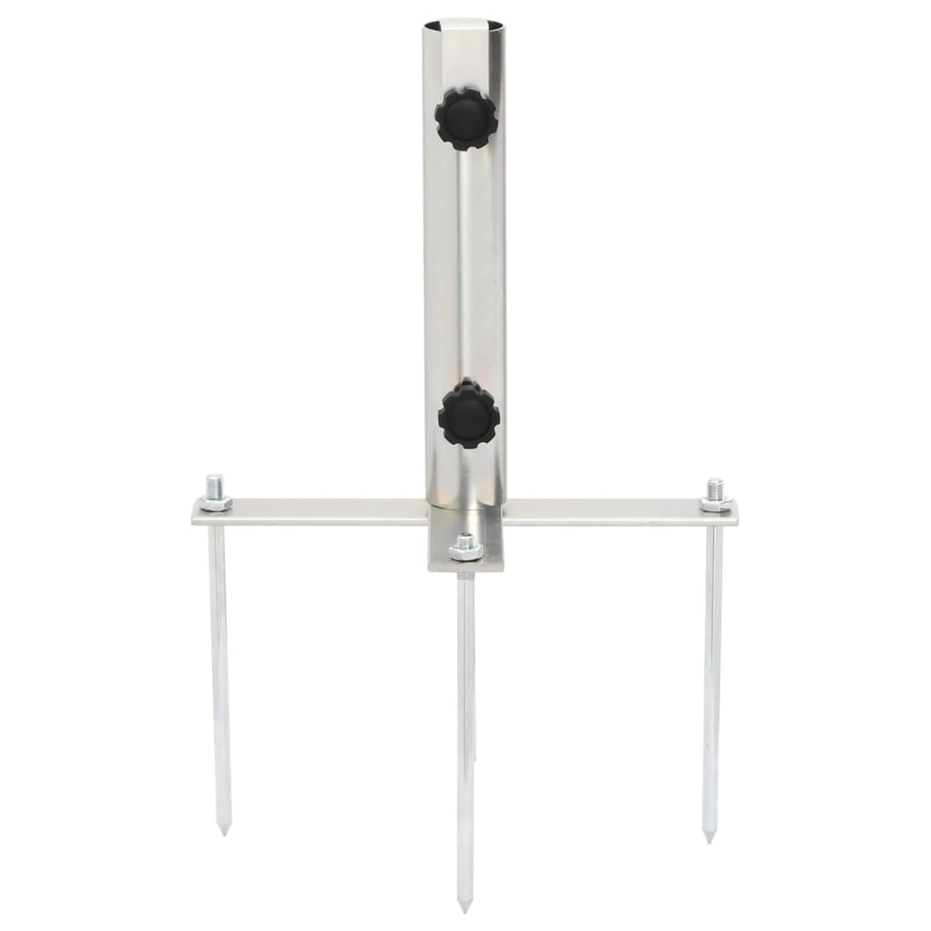 Parasol Base With Ground Spikes For Ø32-38 Mm Silver Steel