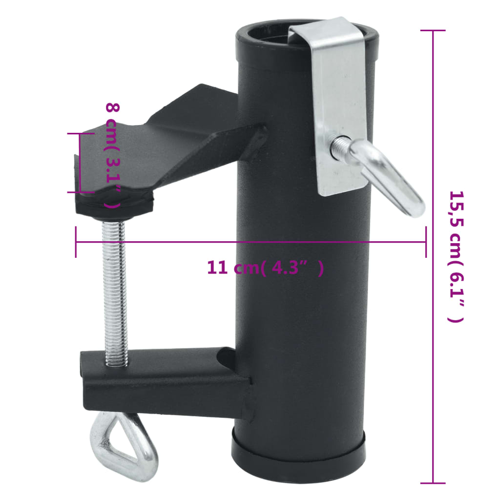 Umbrella Clamps For Balcony 2 Pcs 25-38 Mm Steel