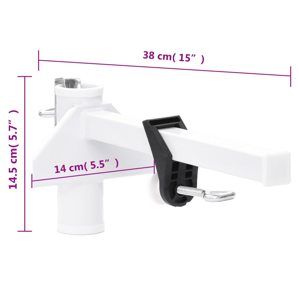 Umbrella Clamp For Balcony White 38 Mm Steel