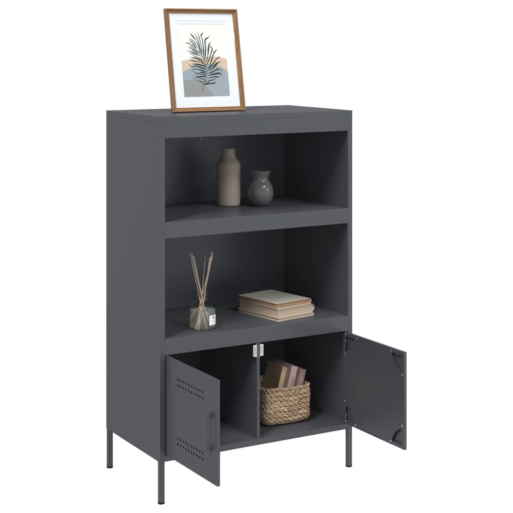Sideboard Steel Highboard Cabinet 68X39X113Cm Storage Cupboard Industrial Style