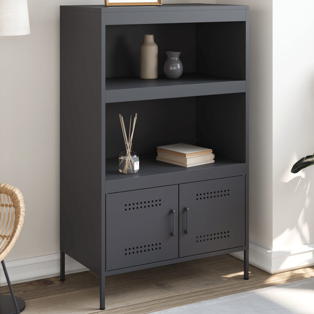 Sideboard Steel Highboard Cabinet 68X39X113Cm Storage Cupboard Industrial Style