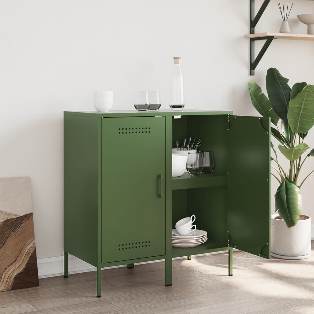 Sideboards 2 Pcs Olive 36X39X79 Cm Steel