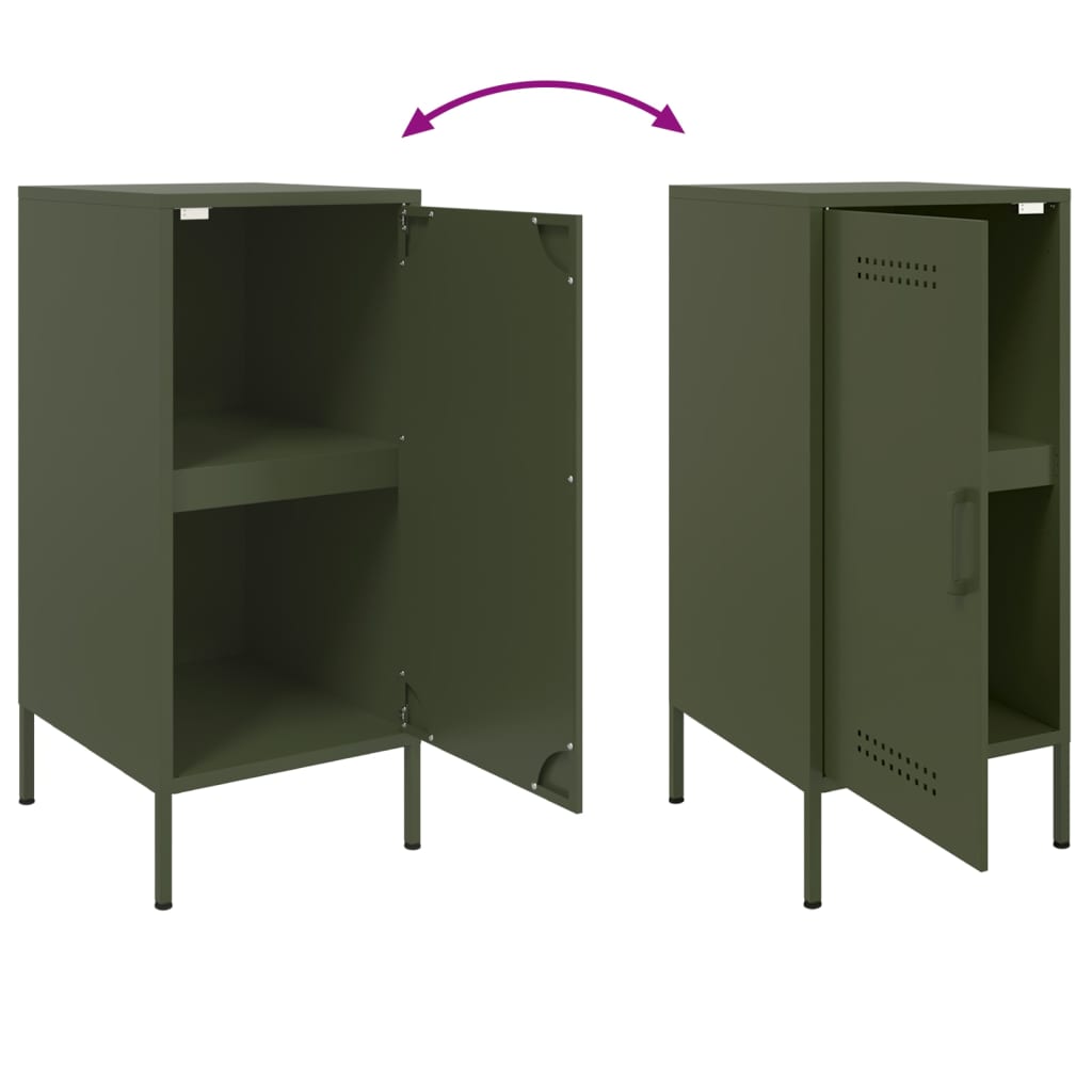 Sideboards 2 Pcs Olive 36X39X79 Cm Steel