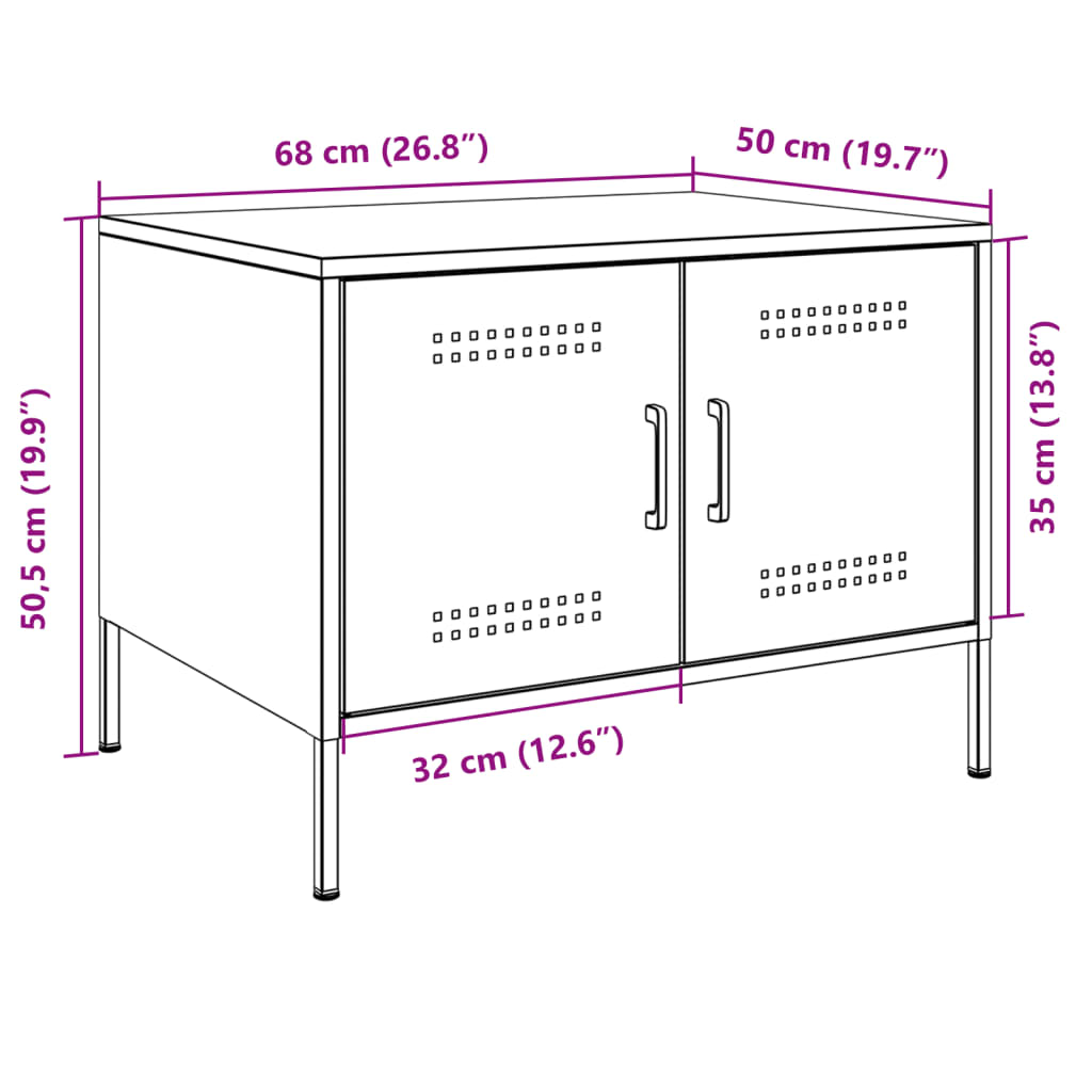 Coffee Table 68X50X50.5 Cm Steel