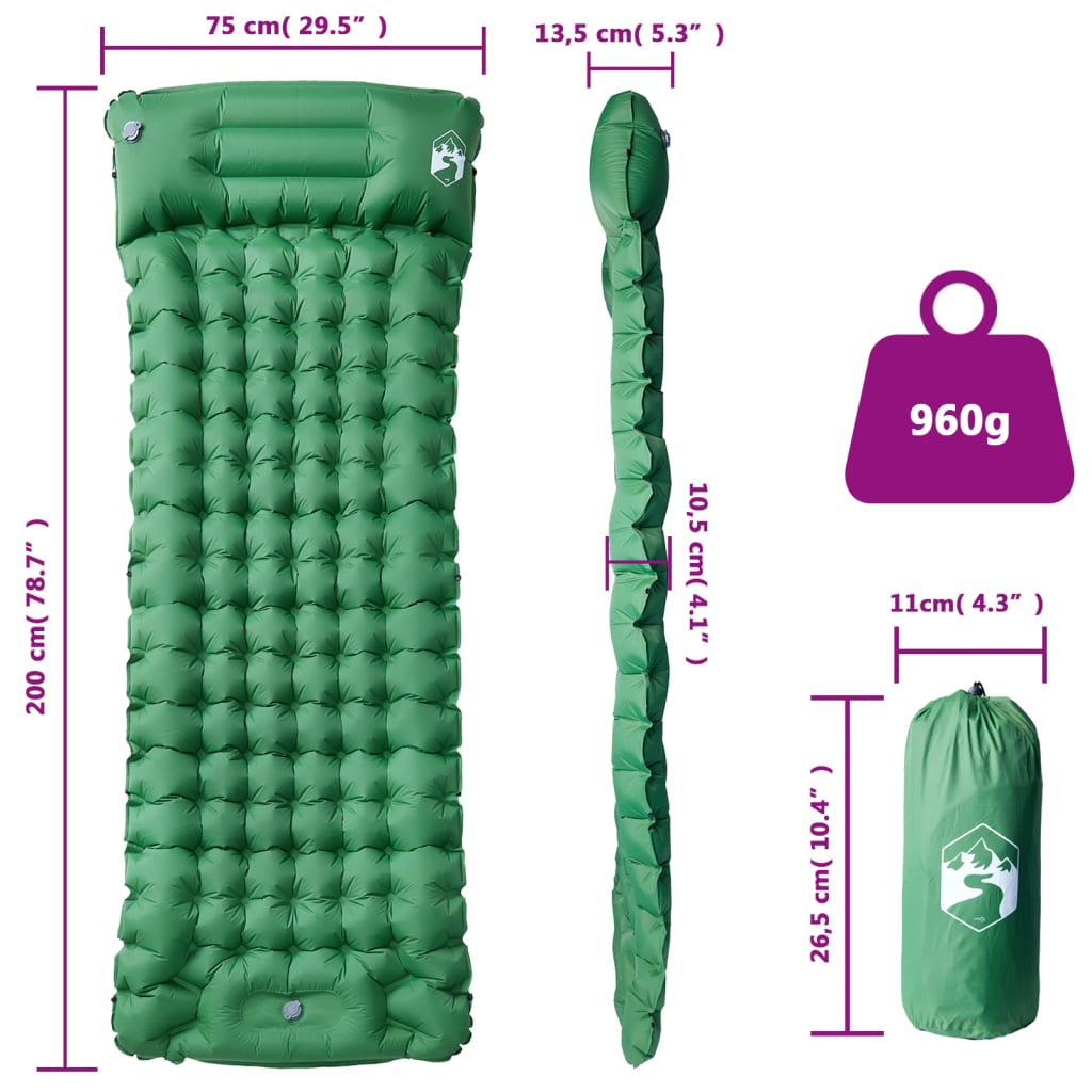 Self Inflating Camping Mattress With Pillow