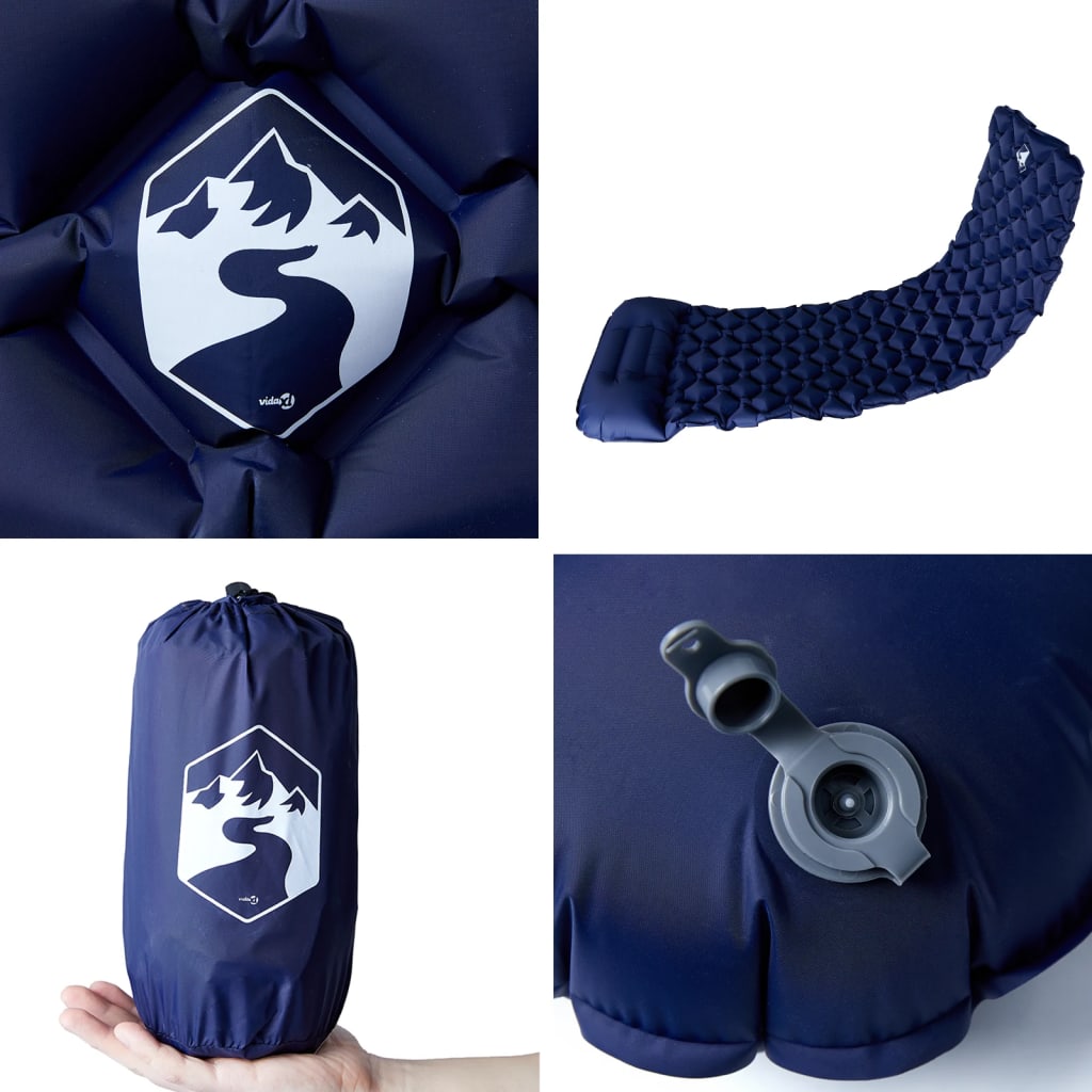 Inflating Camping Mattress With Pillow 1-Person