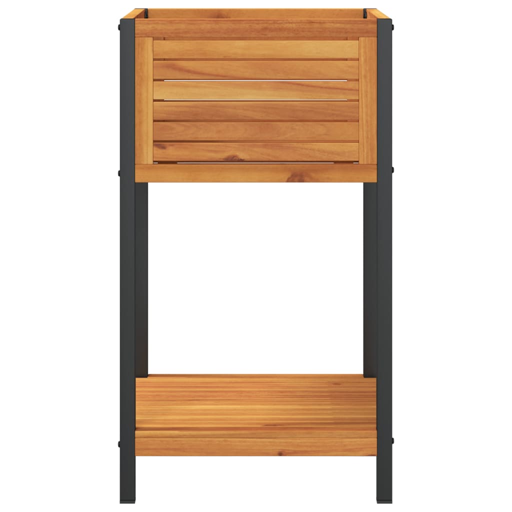 Planter Garden Shelf Solid Wood Acacia Steel powder-coated steel 80 x 45 x 80 cm