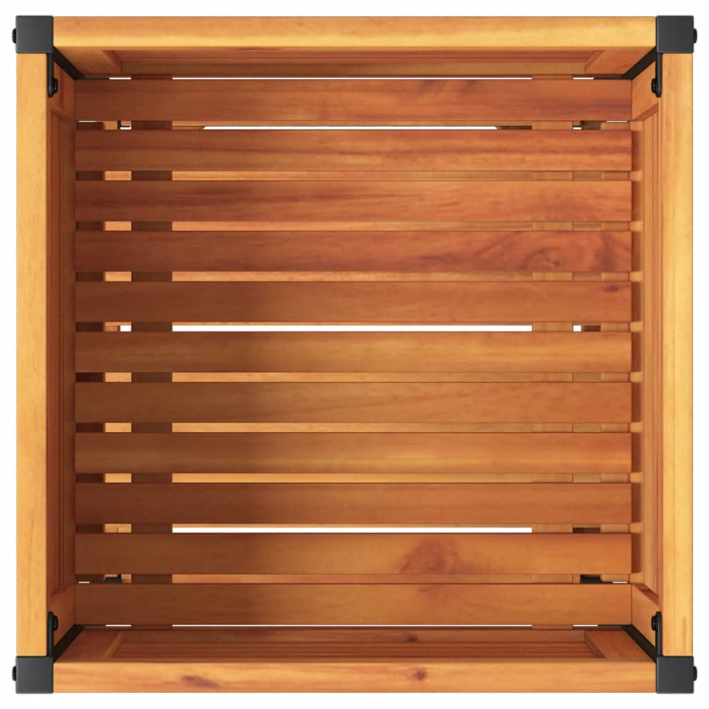 Planter Garden Shelf Solid Wood Acacia Steel powder-coated steel 80 x 45 x 80 cm
