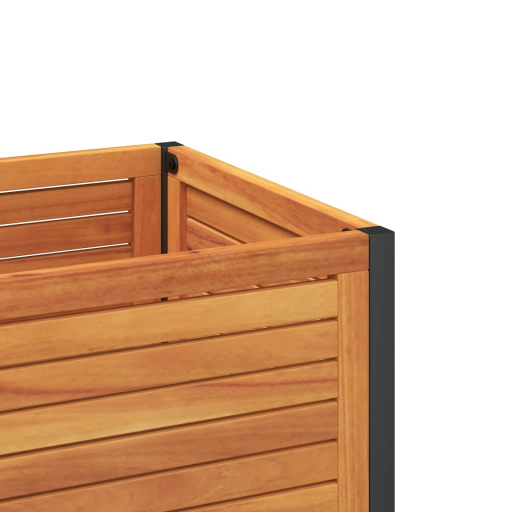 Planter Garden Shelf Solid Wood Acacia Steel powder-coated steel 80 x 45 x 80 cm
