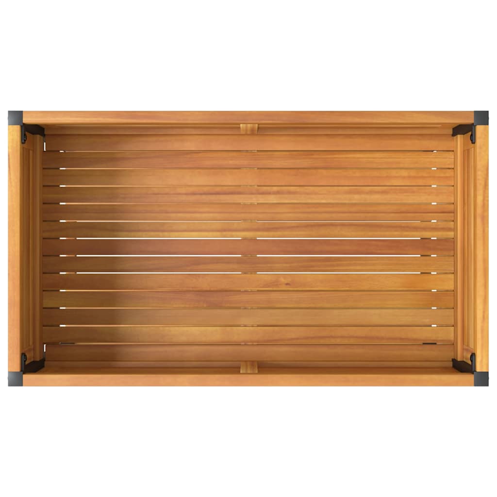 Planter Garden Shelf Solid Wood Acacia Steel powder-coated steel 80 x 45 x 80 cm