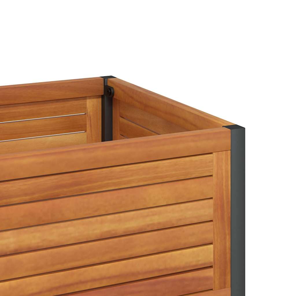Planter Garden Shelf Solid Wood Acacia Steel powder-coated steel 80 x 45 x 80 cm