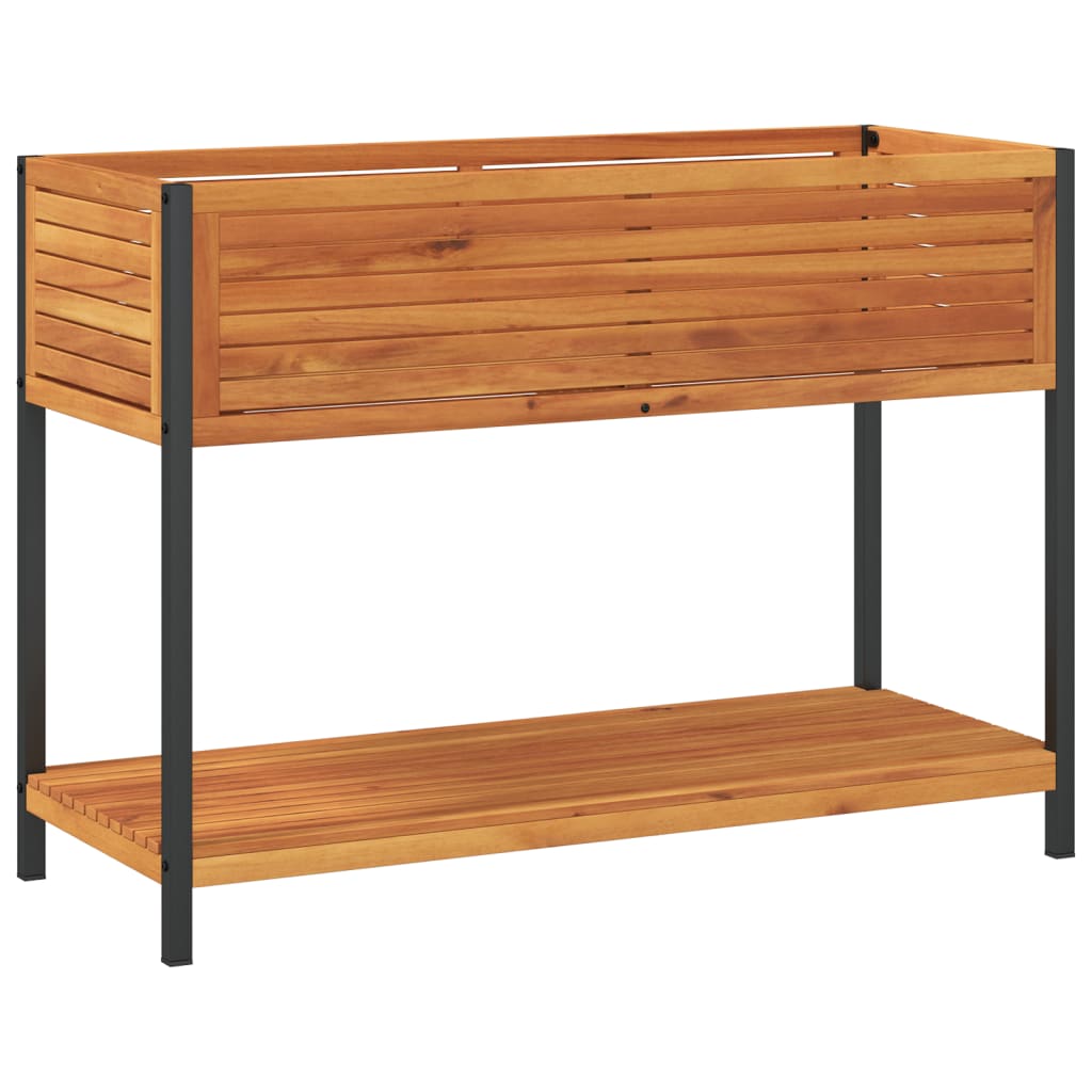 Planter Garden Shelf Solid Wood Acacia Steel powder-coated steel 80 x 45 x 80 cm