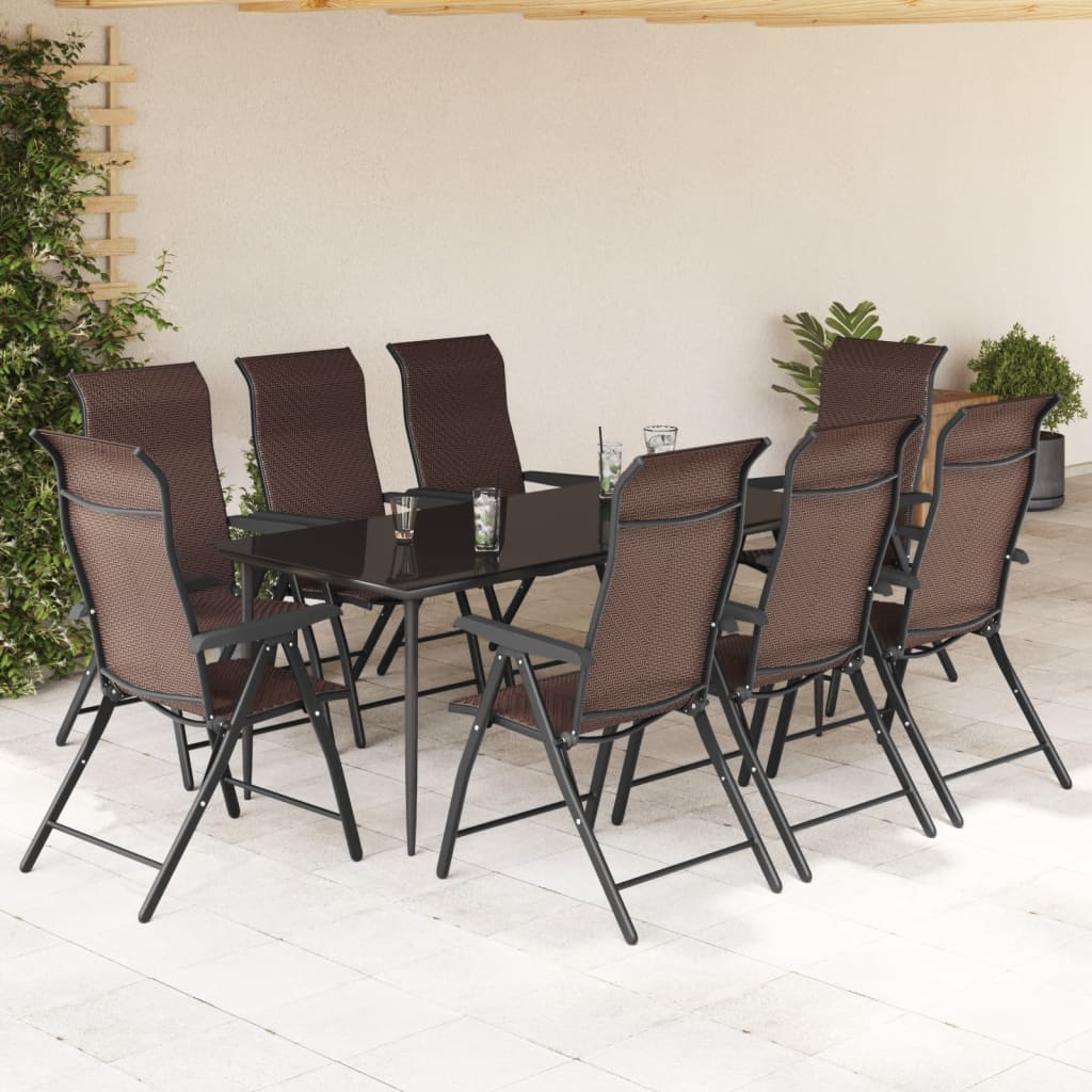 Folding Garden Chairs 8 Pcs Poly Rattan