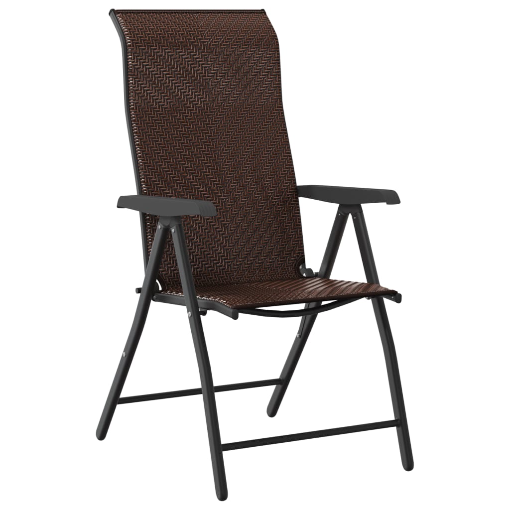 Folding Garden Chairs 8 Pcs Poly Rattan