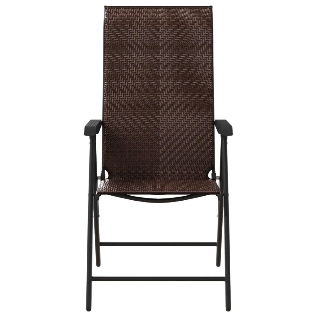 Folding Garden Chairs 8 Pcs Poly Rattan