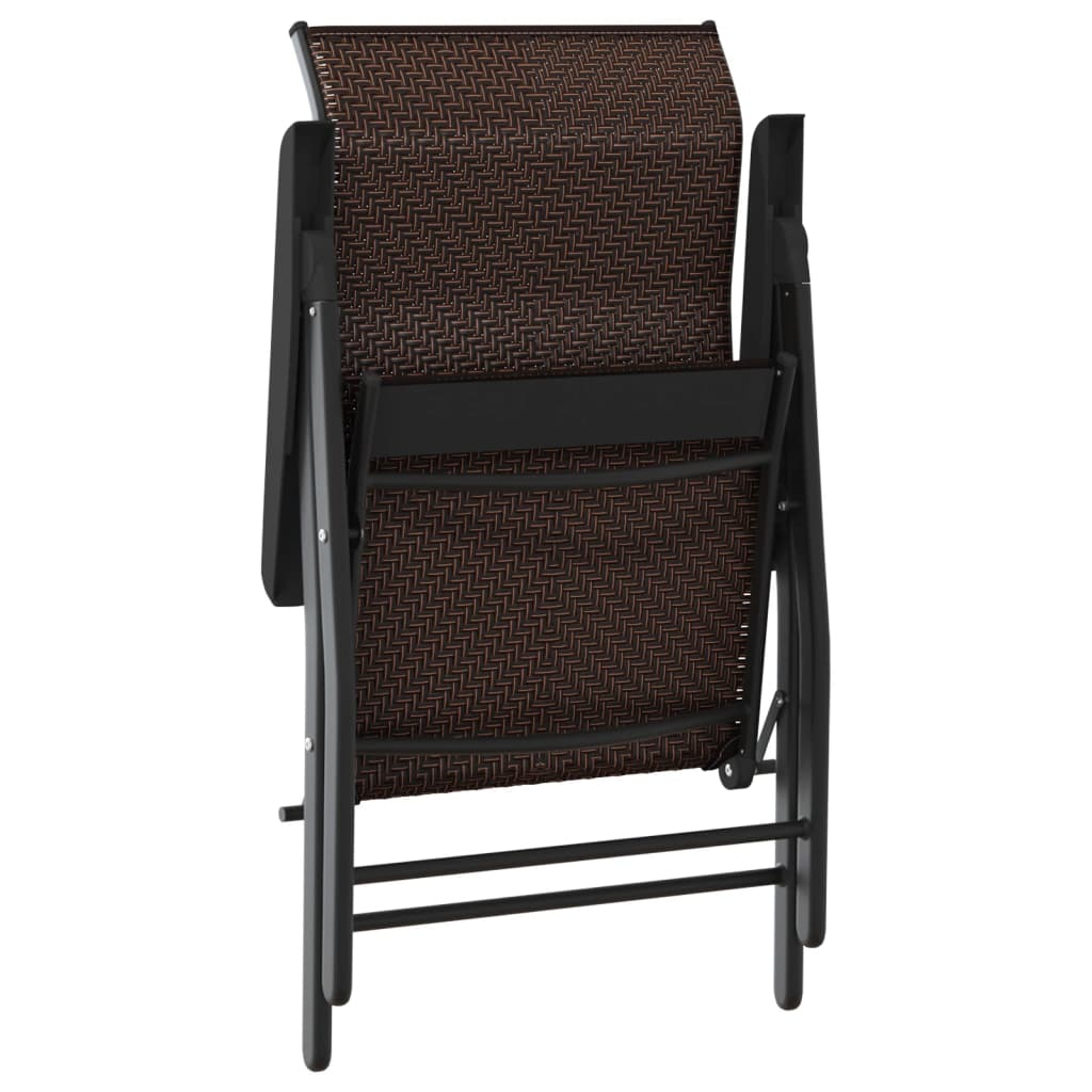 Folding Garden Chairs 8 Pcs Poly Rattan