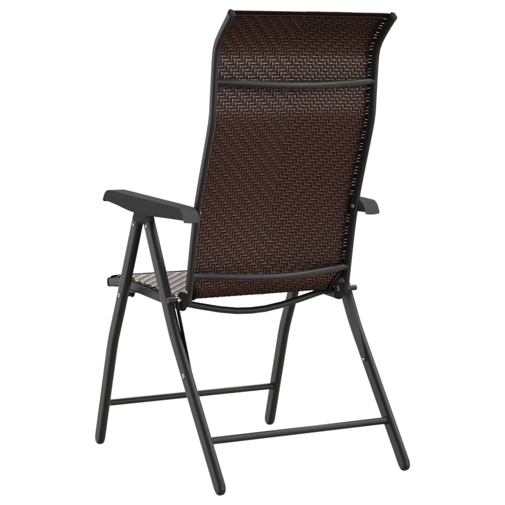 Folding Garden Chairs 8 Pcs Poly Rattan